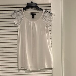 Grace Elements White Blouse with Lace Sleeves